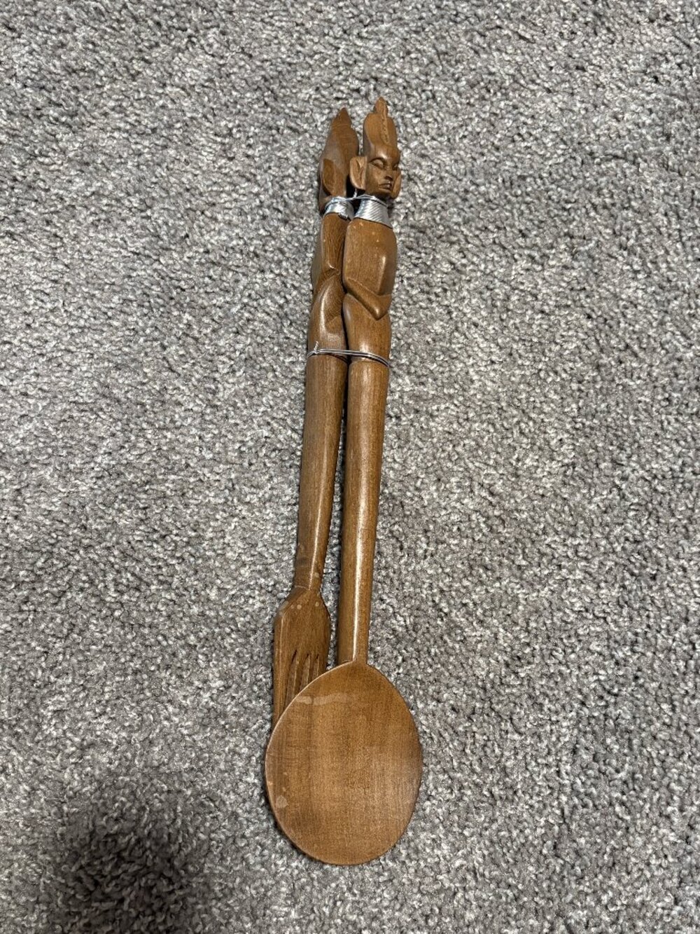 African Tribal wooden Fork and Spoon.